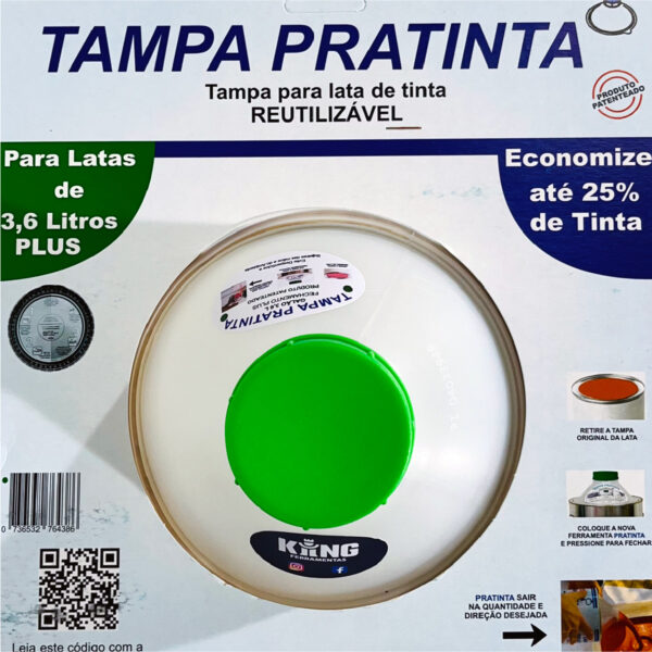 Tampa Para Balde Lata de Tinta 18 Litros e 3,6 Litros Plus e Americano Reutilizável Universal Anti Respingo - Image 6