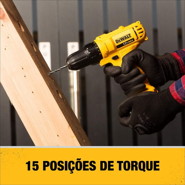 Parafusadeira Furadeira 10mm Bivolt 1 Bateria 12v 127v Dewalt - Image 4