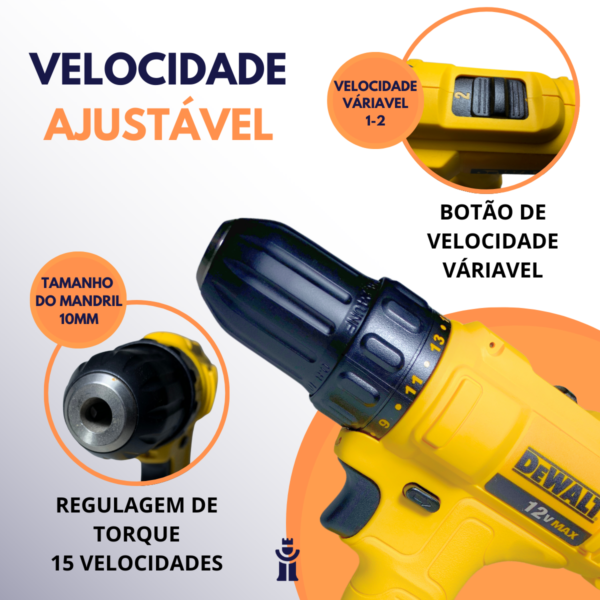 Parafusadeira E Furadeira 12V Max Com Bolsa 2 Bateria E Carregador Bivolt Dewalt - Image 5