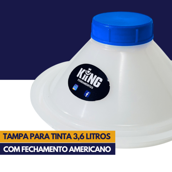 Tampa Para Balde Lata de Tinta 18 Litros e 3,6 Litros Plus e Americano Reutilizável Universal Anti Respingo - Image 2