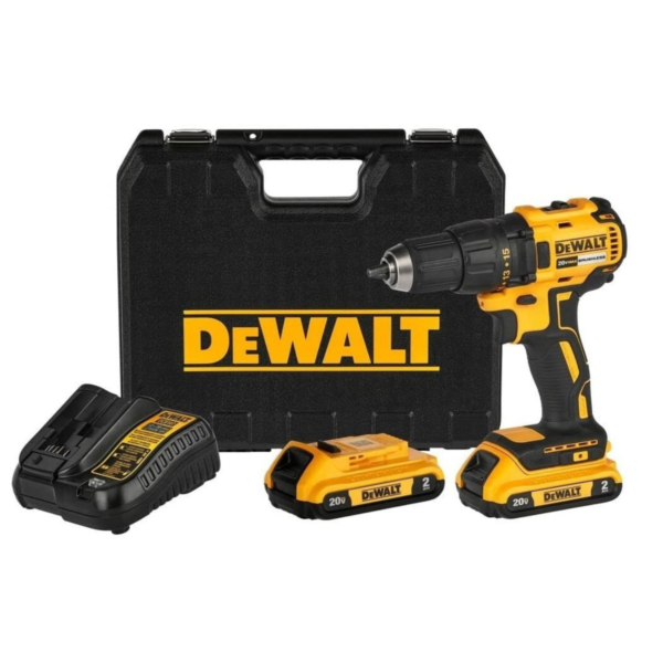 Parafusadeira E Furadeira 20v Brushless Com Maleta 2 Baterias 1 Carregador Dewalt