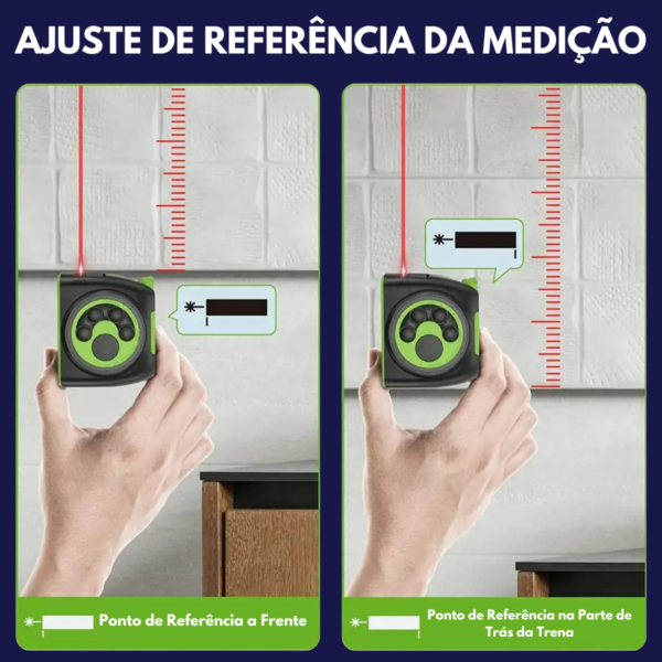 2 Em 1 Trena a Laser Digital Até 50 Metros Com FIta Métrica 5 Metros Alta Precisão Profissional - Image 3